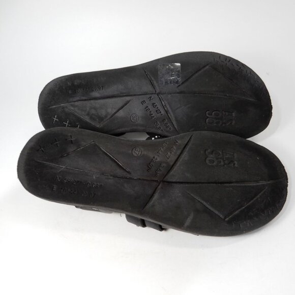A.S.98 Minerva SANDALS Size 7 Black Strappy Studs Low Wedge Leather EUC - Picture 8 of 10